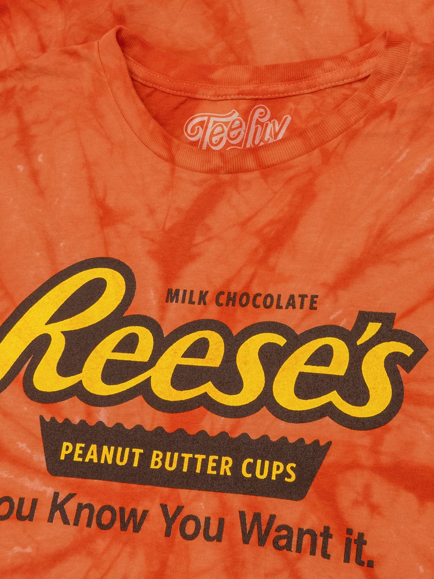 Reese's Peanut Butter Cup Tie Dye Mens T Shirt Orange Spider