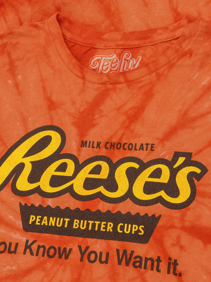 Reese's Peanut Butter Cup Tie Dye Mens T Shirt Orange Spider