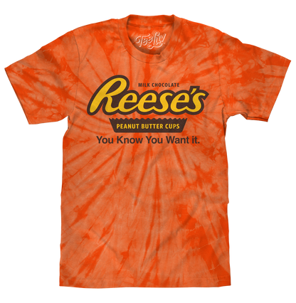Reese's Peanut Butter Cup Tie Dye Mens T Shirt Orange Spider