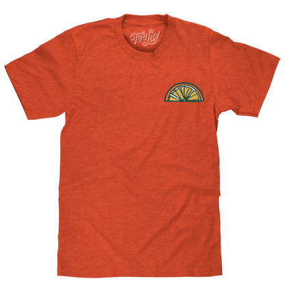 Orange Crush Soda Front and Back Print Mens T Shirt Orange Heather