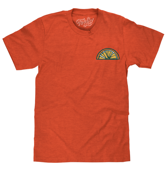 Orange Crush Soda Front and Back Print Mens T Shirt Orange Heather