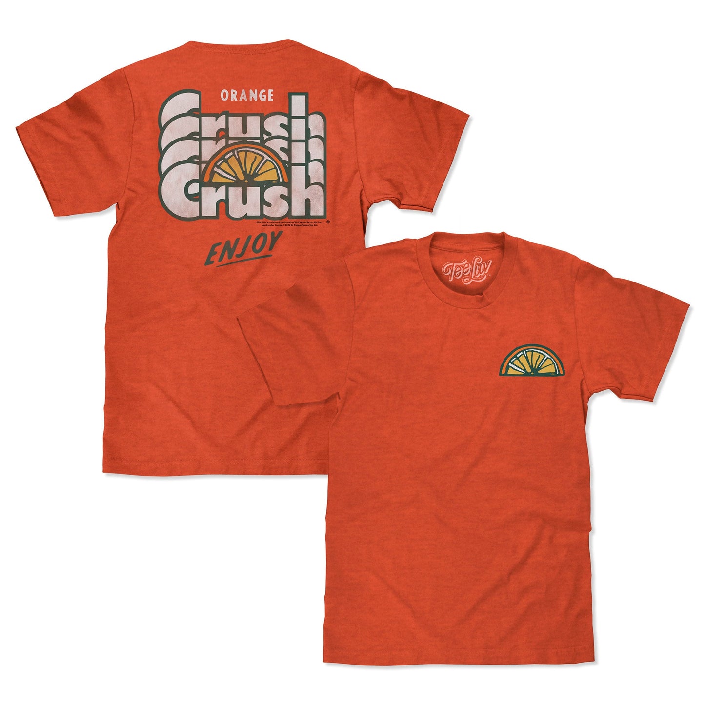 Orange Crush Soda Front and Back Print Mens T Shirt Orange Heather