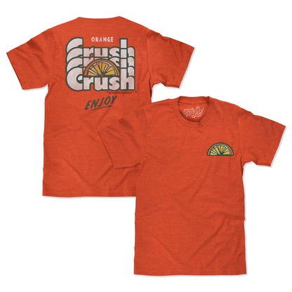 Orange Crush Soda Front and Back Print Mens T Shirt Orange Heather