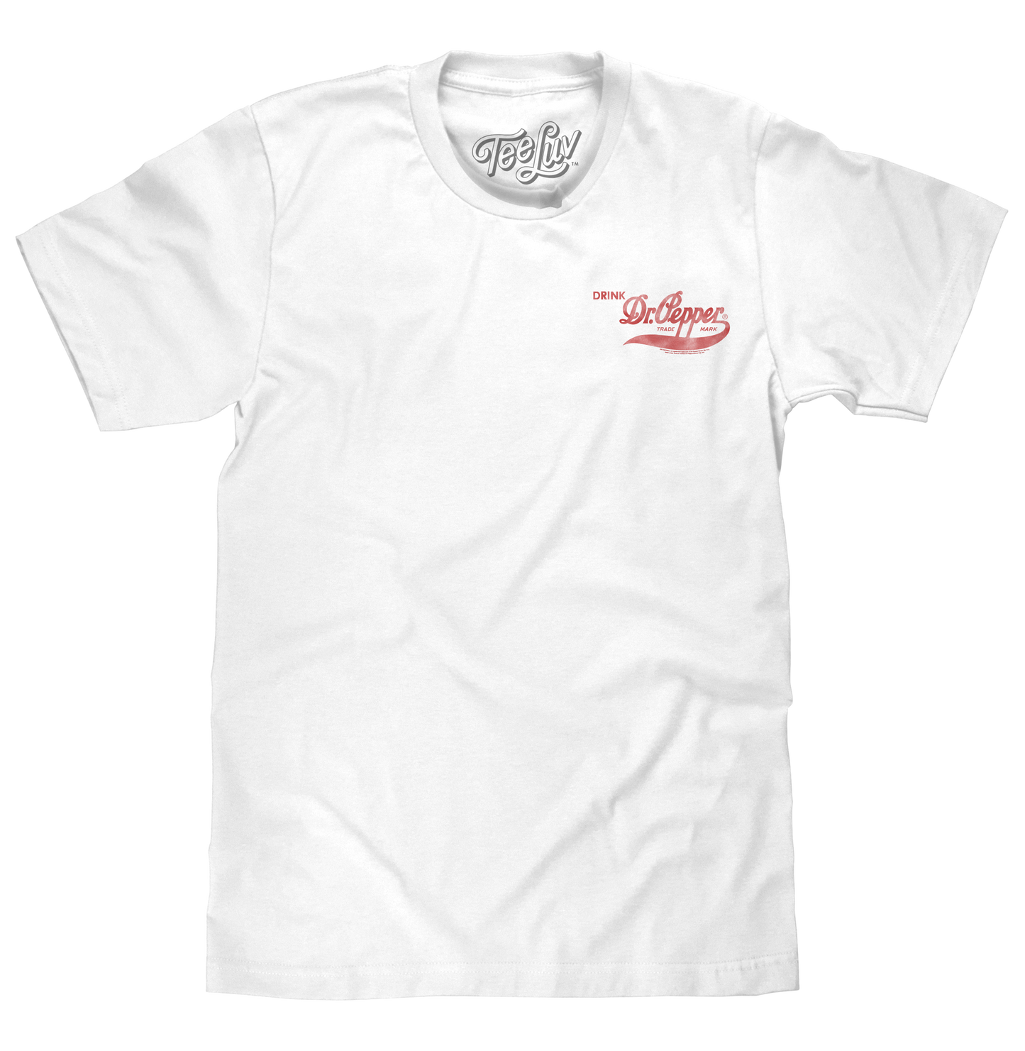 Faded Drink Dr Pepper Vintage Logo Front and Back Print Mens T Shirt White