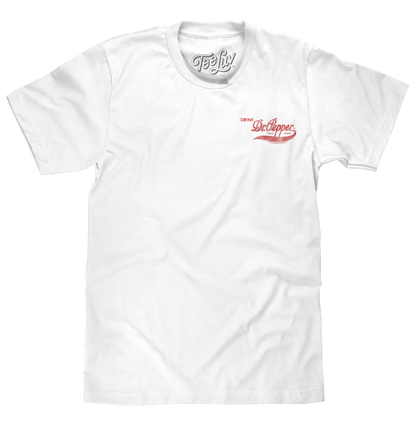 Faded Drink Dr Pepper Vintage Logo Front and Back Print Mens T Shirt White