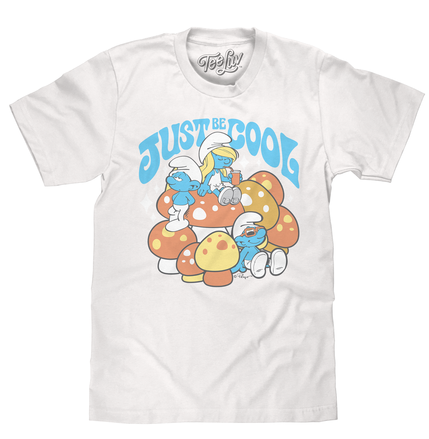 Smurfs Just Be Cool Mens T Shirt White