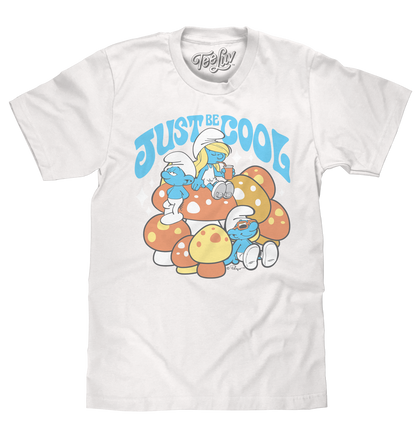 Smurfs Just Be Cool Mens T Shirt White