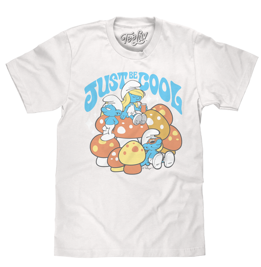Smurfs Just Be Cool Mens T Shirt White