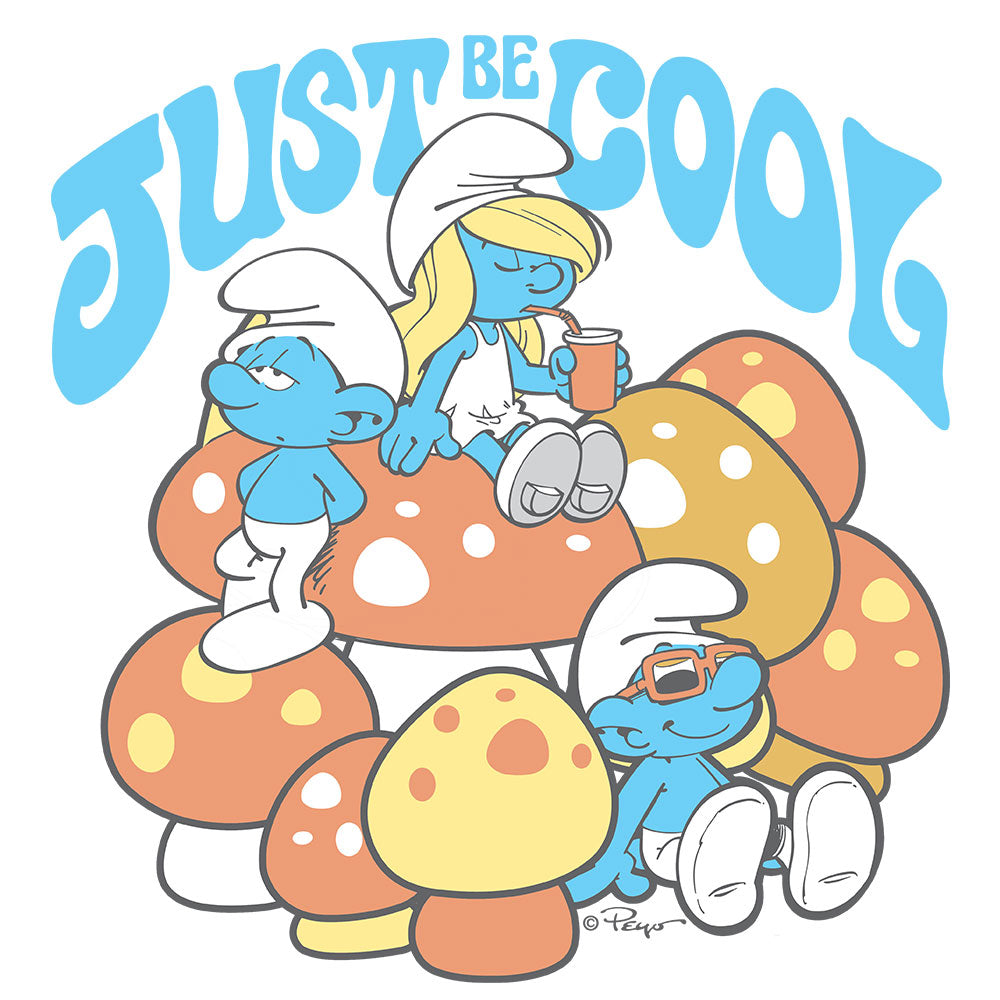 Smurfs Just Be Cool Mens T Shirt White