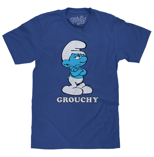 Retro Grouchy Smurf Mens T Shirt Royal Blue
