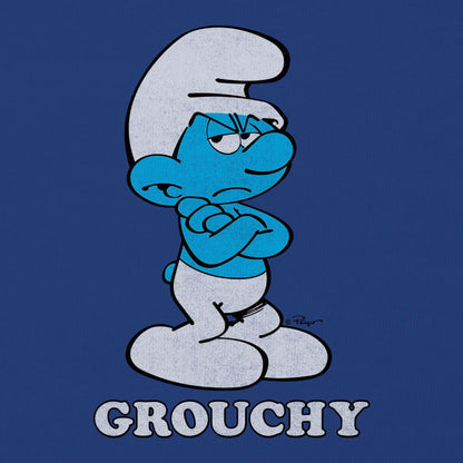 Retro Grouchy Smurf Mens T Shirt Royal Blue
