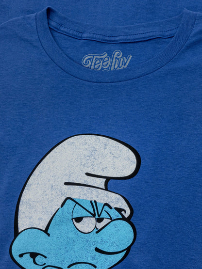 Retro Grouchy Smurf Mens T Shirt Royal Blue