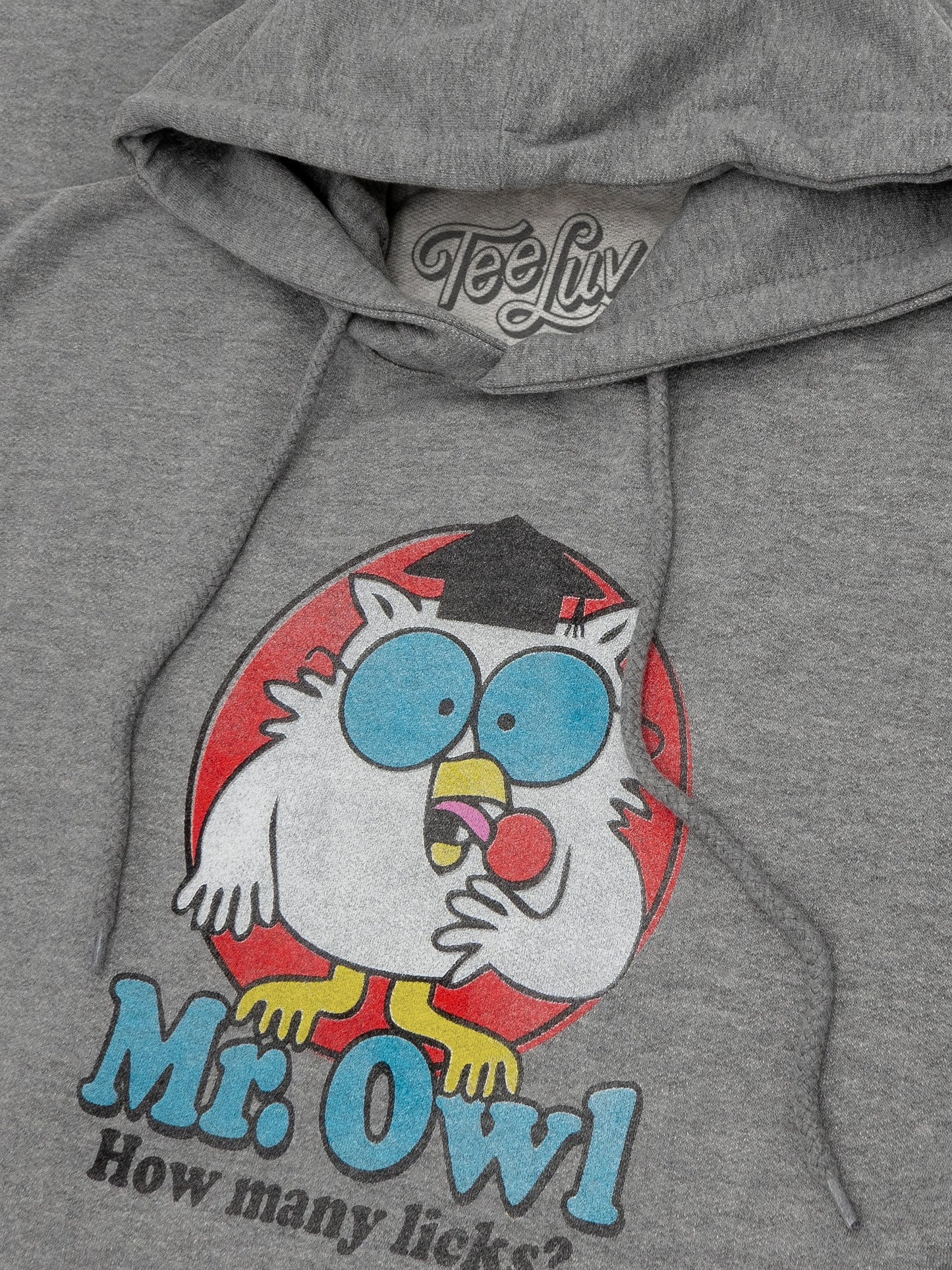 Mr. Owl Tootsie Pop How Many Licks Hooded Sweatshirt Hoodie Oxford Gray