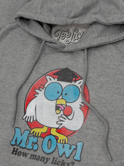Mr. Owl Tootsie Pop How Many Licks Hooded Sweatshirt Hoodie Oxford Gray