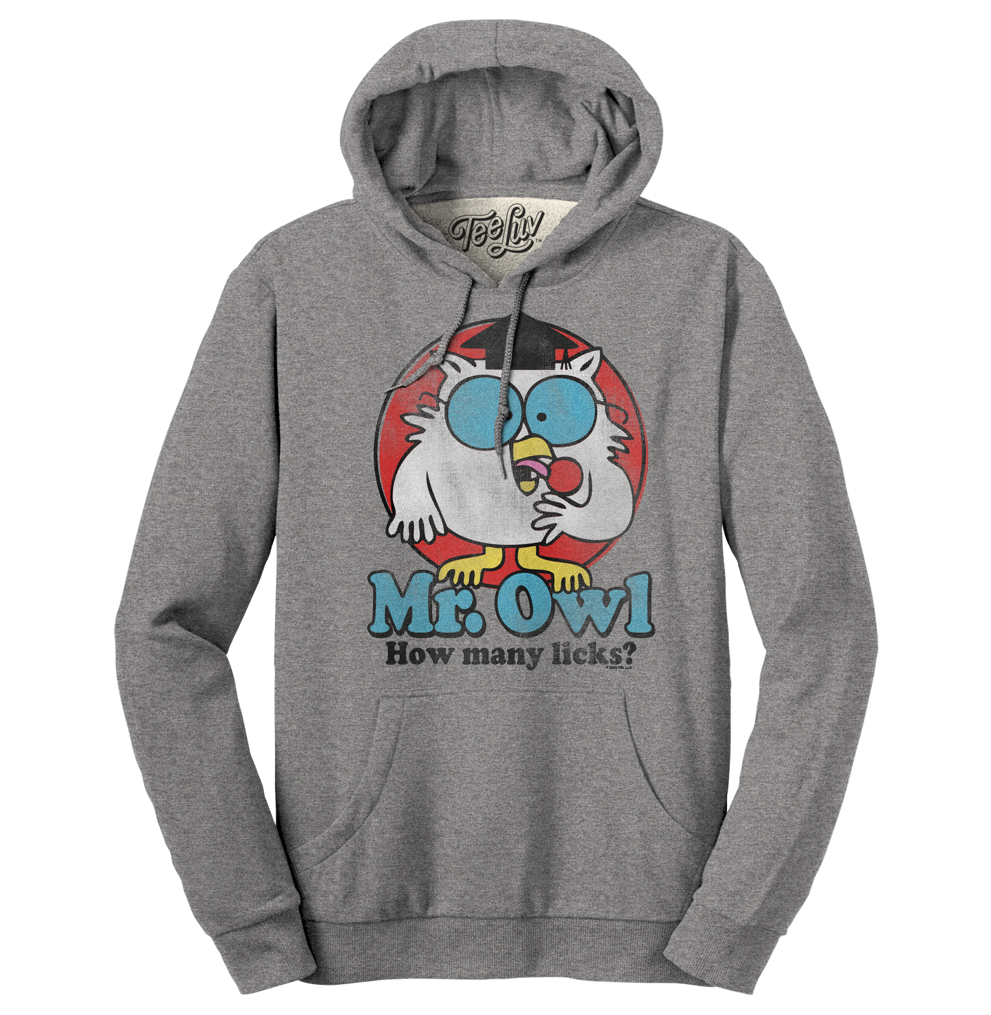 Mr. Owl Tootsie Pop How Many Licks Hooded Sweatshirt Hoodie Oxford Gray