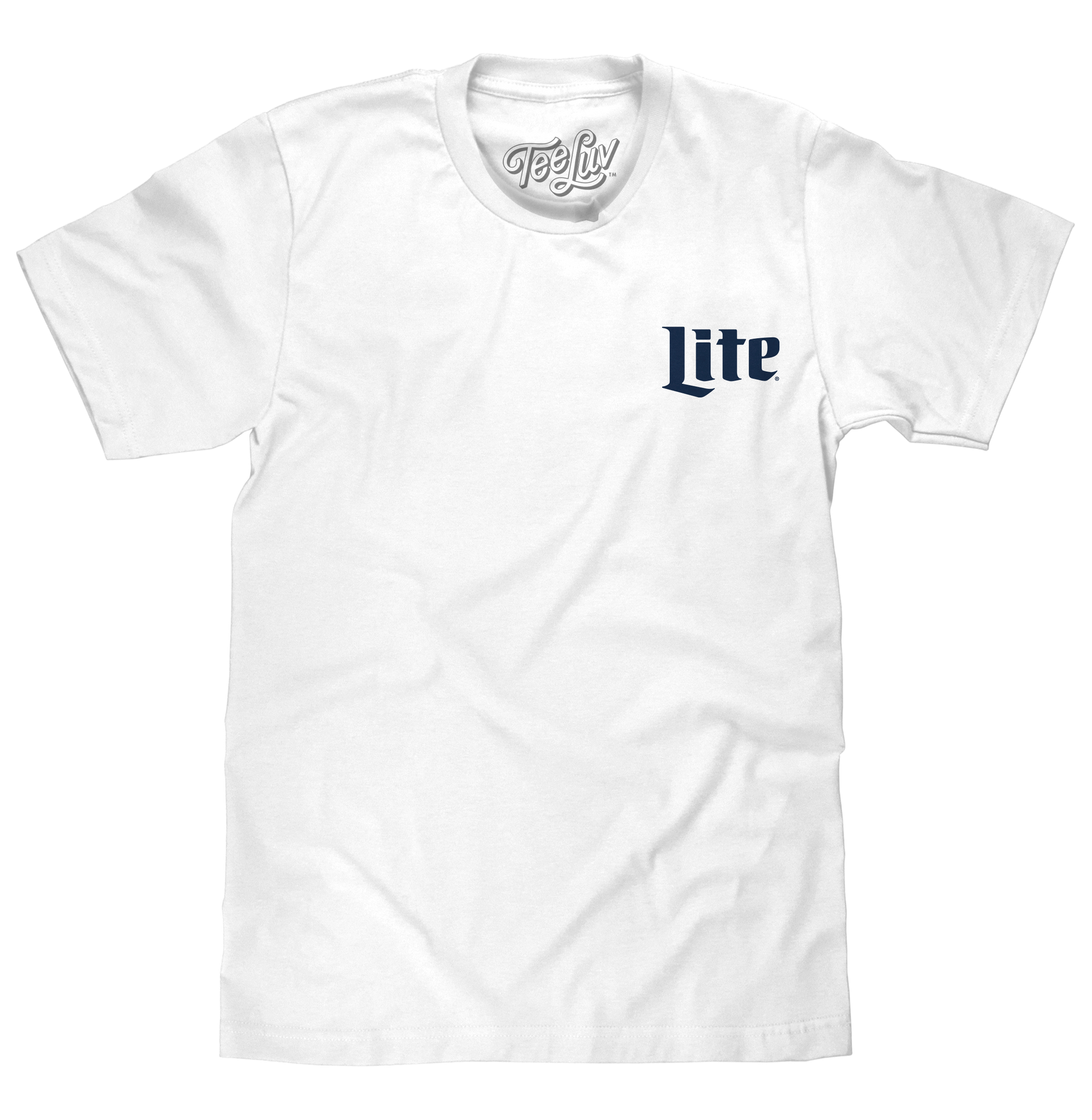 Miller Lite Beer Front and Back Print Mens T Shirt White