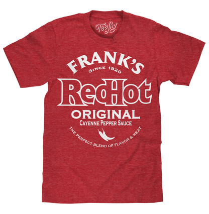 Frank's Red Hot Mens T Shirt Heather Red