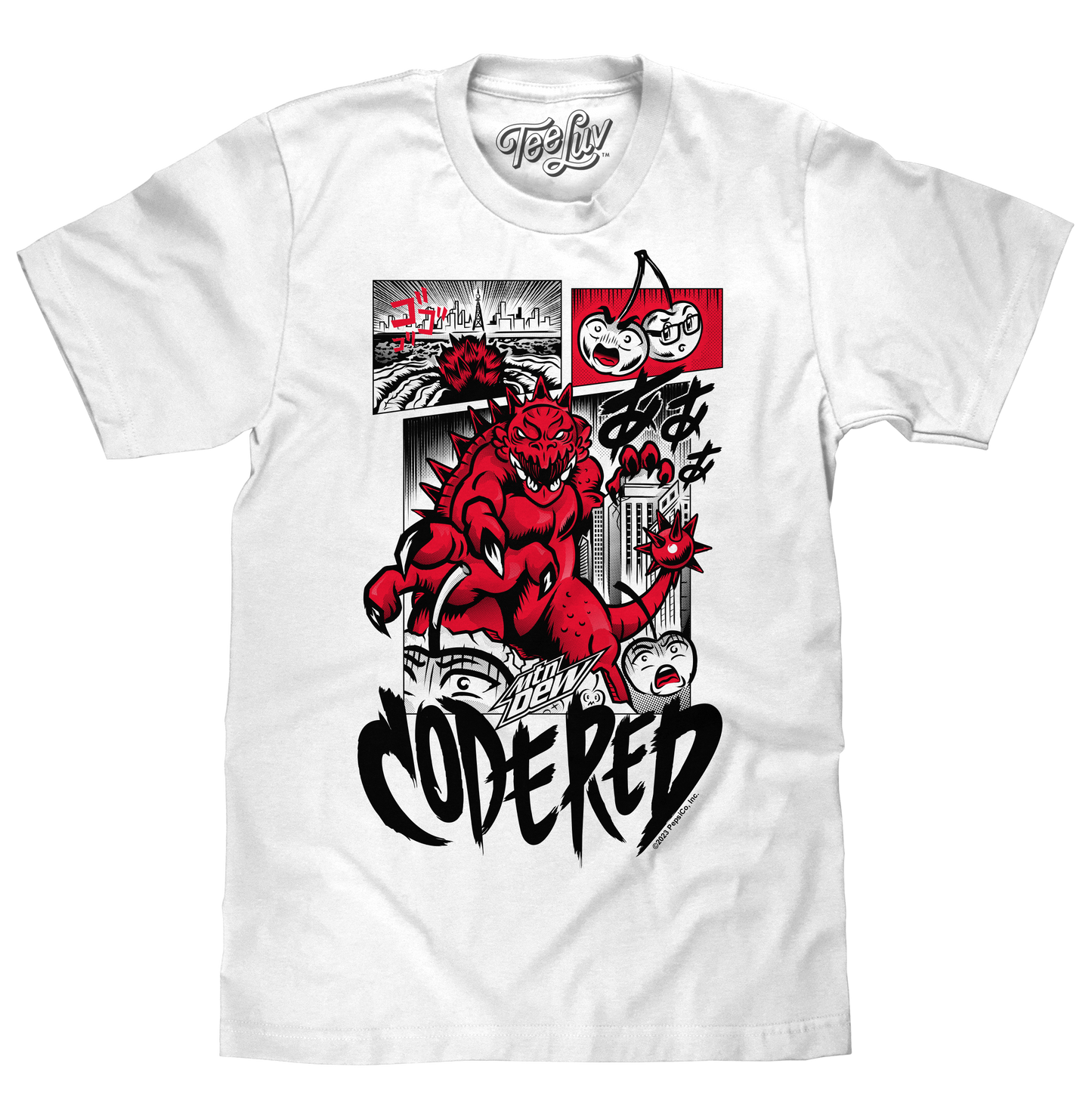 Mtn Dew Code Red Comic Book Mens T Shirt White
