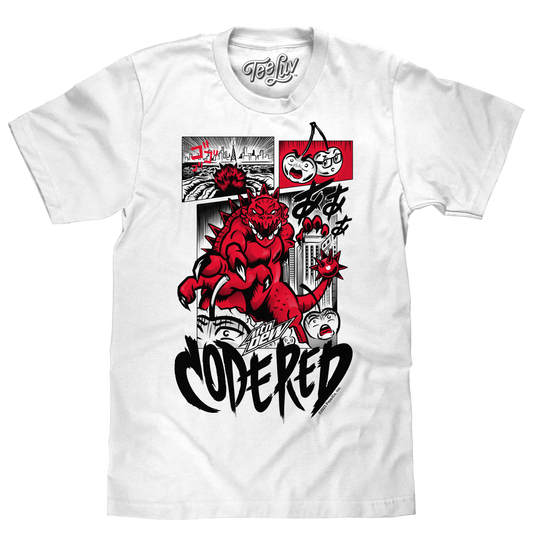 Mtn Dew Code Red Comic Book Mens T Shirt White