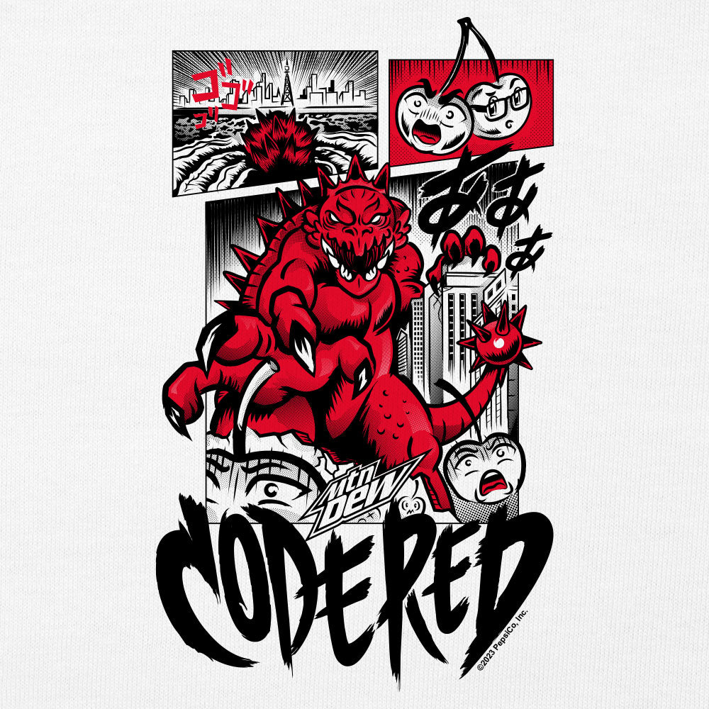 Mtn Dew Code Red Comic Book Mens T Shirt White