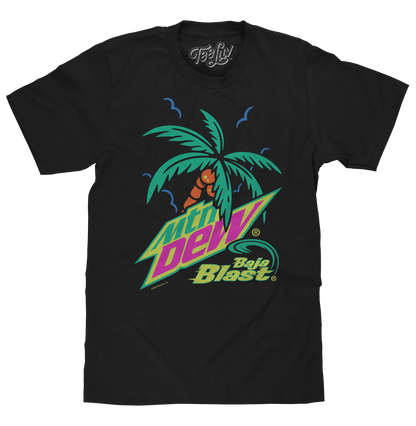 Mtn Dew Baja Blast Palm Tree Mens T Shirt Black