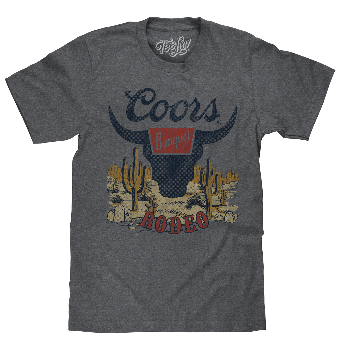 Coors Banquet Rodeo Desert Mens T Shirt Graphite Heather