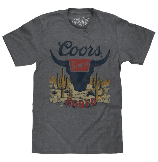Coors Banquet Rodeo Desert Mens T Shirt Graphite Heather