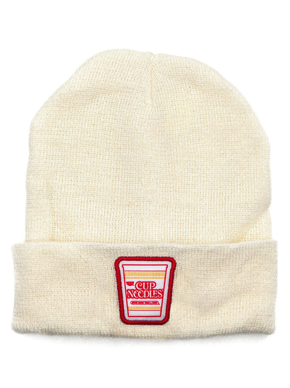Cup Noodles Ramen Knit Beanie Hat White