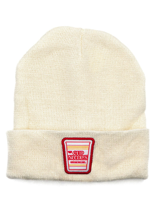 Cup Noodles Ramen Knit Beanie Hat White