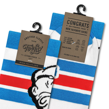 Popeye the Sailor Man Cartoon Socks White/Blue/Red