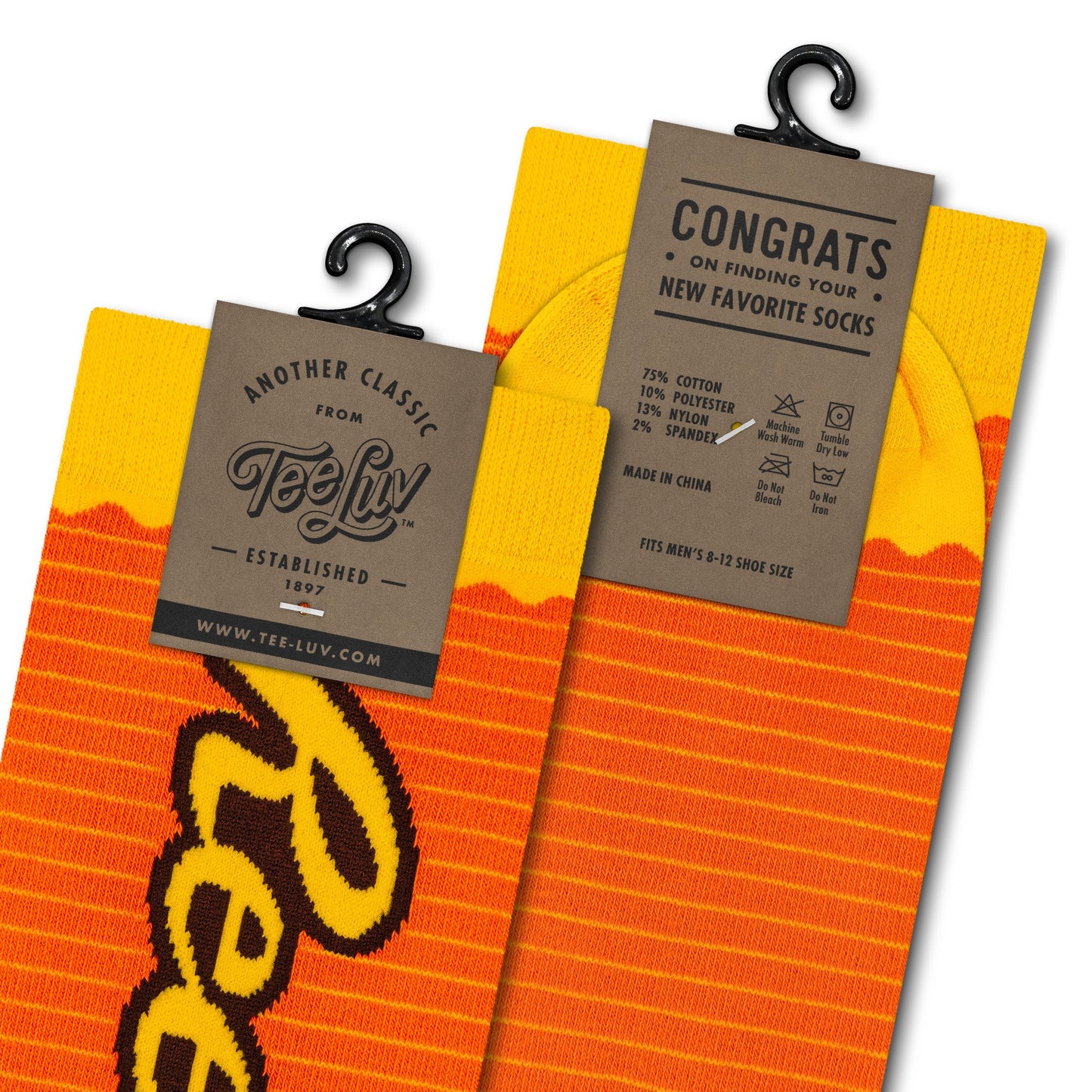 Reese's Candy Logo Crew Socks Orange/Yellow