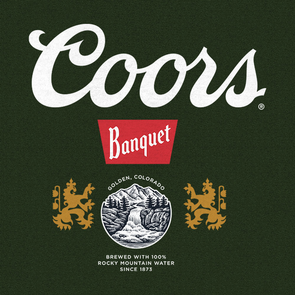 Coors Banquet Double Sided Long Sleeve Beer Logo Shirt Forest Green