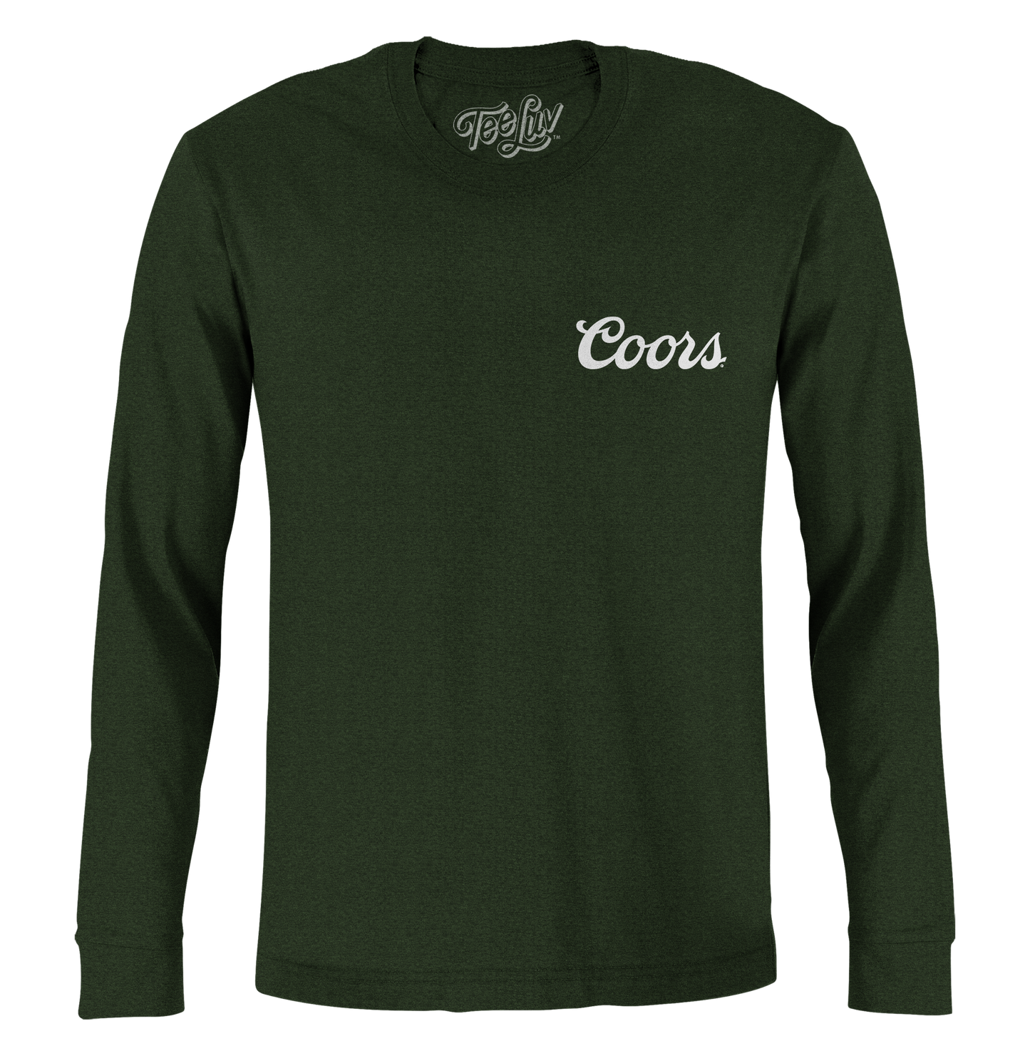 Coors Banquet Double Sided Long Sleeve Beer Logo Shirt Forest Green