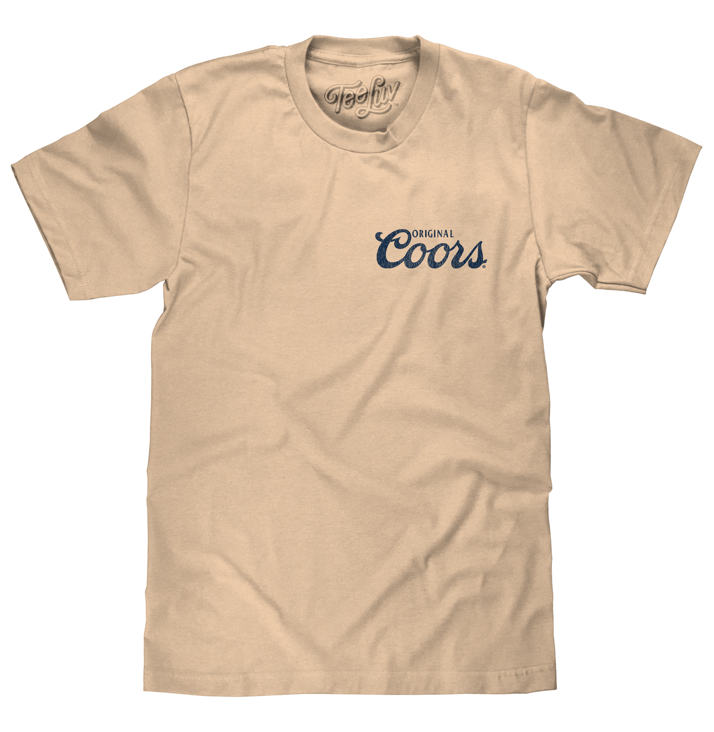 Original Coors Rodeo Legend Double Sided Beer Logo Mens T Shirt Cream