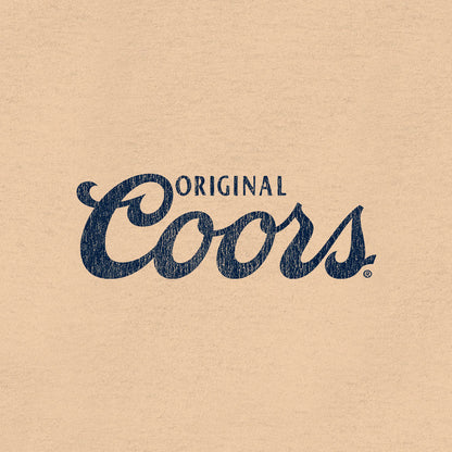 Original Coors Rodeo Legend Double Sided Beer Logo Mens T Shirt Cream