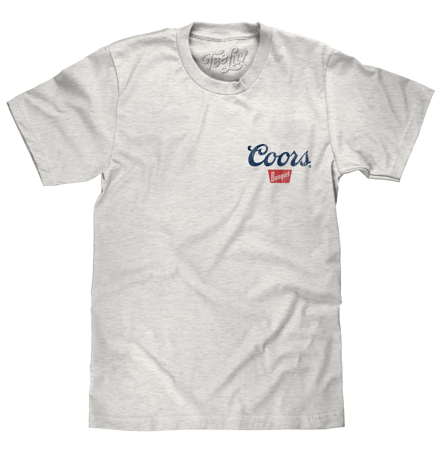 Coors Banquet Beer Front and Back Faded Graphic Mens T Shirt Ash Gray