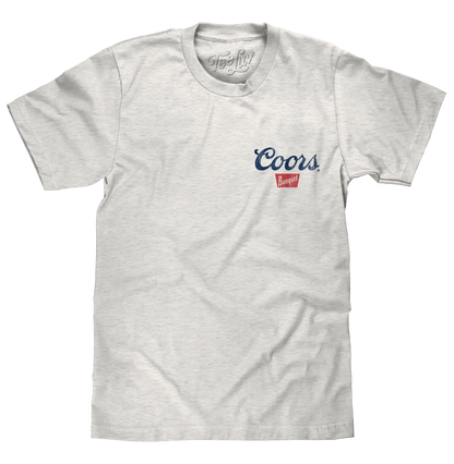 Coors Banquet Beer Front and Back Faded Graphic Mens T Shirt Ash Gray
