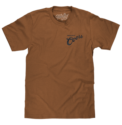 Coors Original Rodeo Cowboy Front/Back Mens T Shirt Brown Sugar
