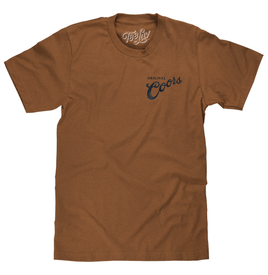 Coors Original Rodeo Cowboy Front/Back Mens T Shirt Brown Sugar