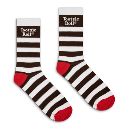 Tootsie Roll Candy Logo Crew Socks White/Brown/Red