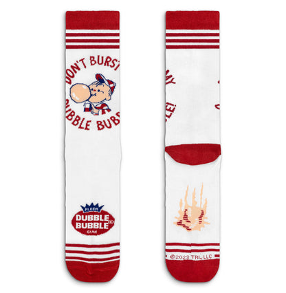 Dubble Bubble Gum Don't Burst My Bubble Candy Logo Socks White/Red