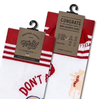 Dubble Bubble Gum Don't Burst My Bubble Candy Logo Socks White/Red