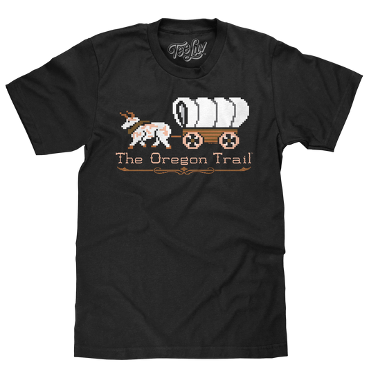 The Oregon Trail Shirt Video Game Logo Mens T Shirt Black