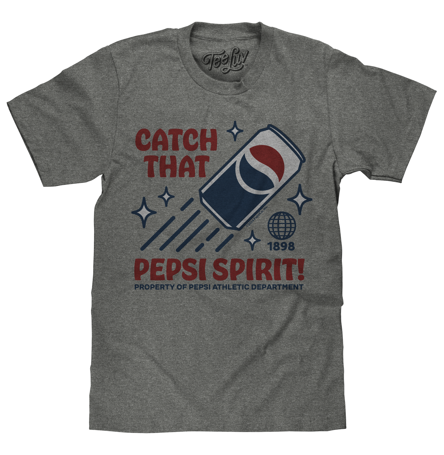 Retro Catch That Pepsi Spirit Soda Logo Mens T Shirt Graphite Heather