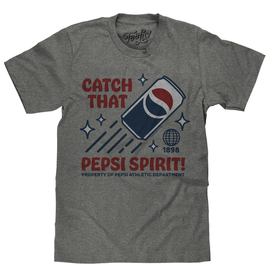 Retro Catch That Pepsi Spirit Soda Logo Mens T Shirt Graphite Heather