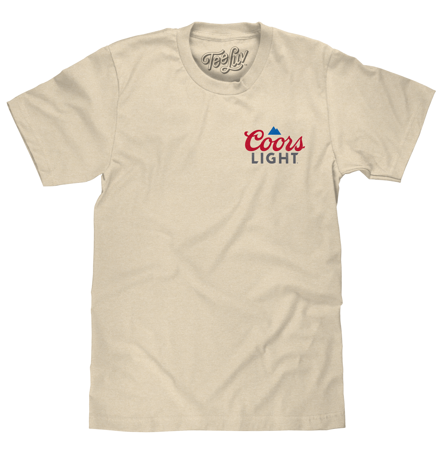 Coors Light Baseball League Front and Back Beer Logo Mens T Shirt  Cream