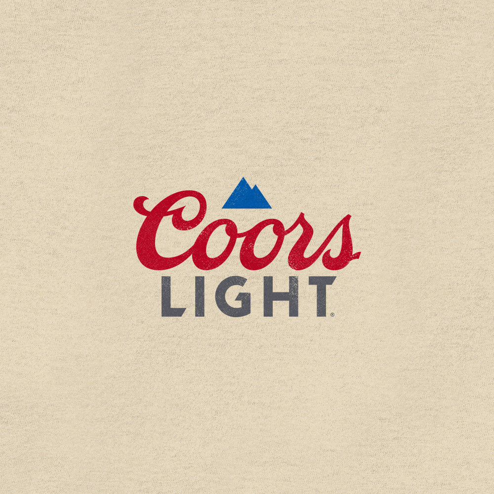 Coors Light Baseball League Front and Back Beer Logo Mens T Shirt  Cream