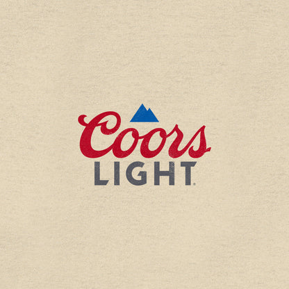 Coors Light Baseball League Front and Back Beer Logo Mens T Shirt  Cream