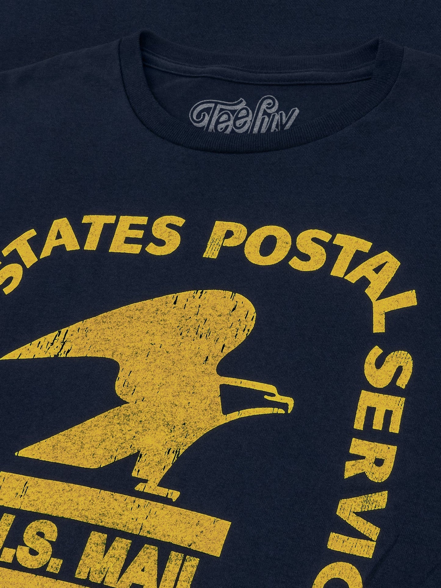 United States Postal Service Eagle Logo Long Sleeve Shirt Navy Blue