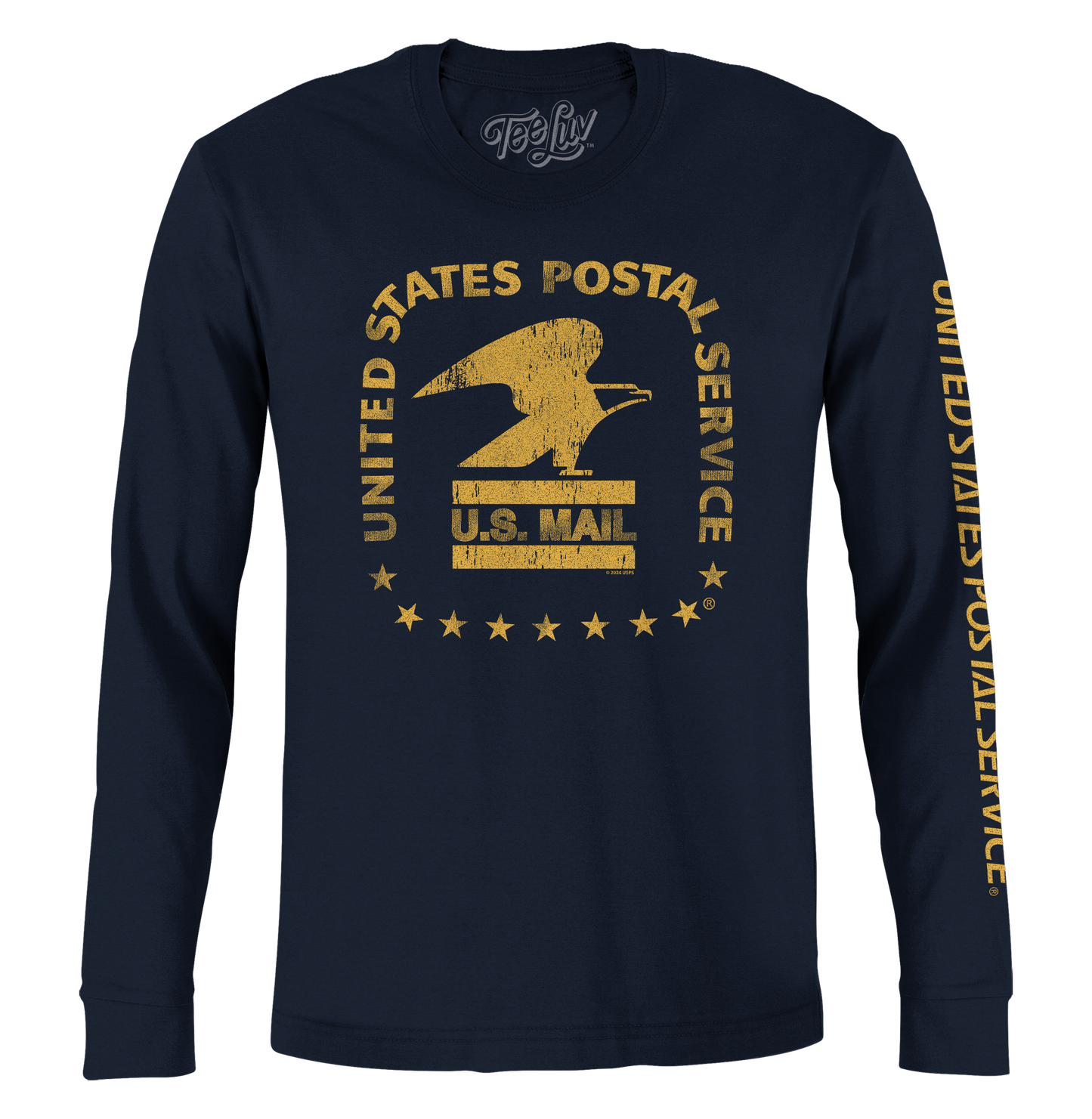 United States Postal Service Eagle Logo Long Sleeve Shirt Navy Blue